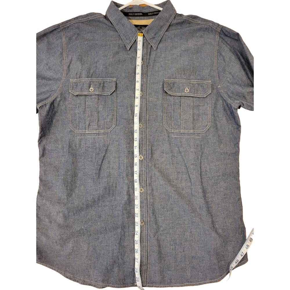 Harley Davidson Men's Size XXL Denim LS Metal Button Shirt - Picture 7 of 7